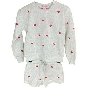 Violet Skye Girls’ Matching PJ Pajama Set Gray Red